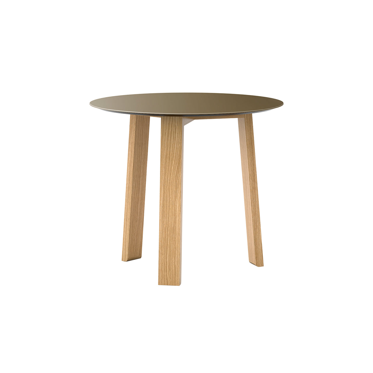 Stockholm Round Side Table: Low + Bronze Anodised Aluminum + Whitened Oak