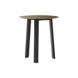 Stockholm Round Side Table: High + Bronze Anodised Aluminum +  Ebony Stained Oak