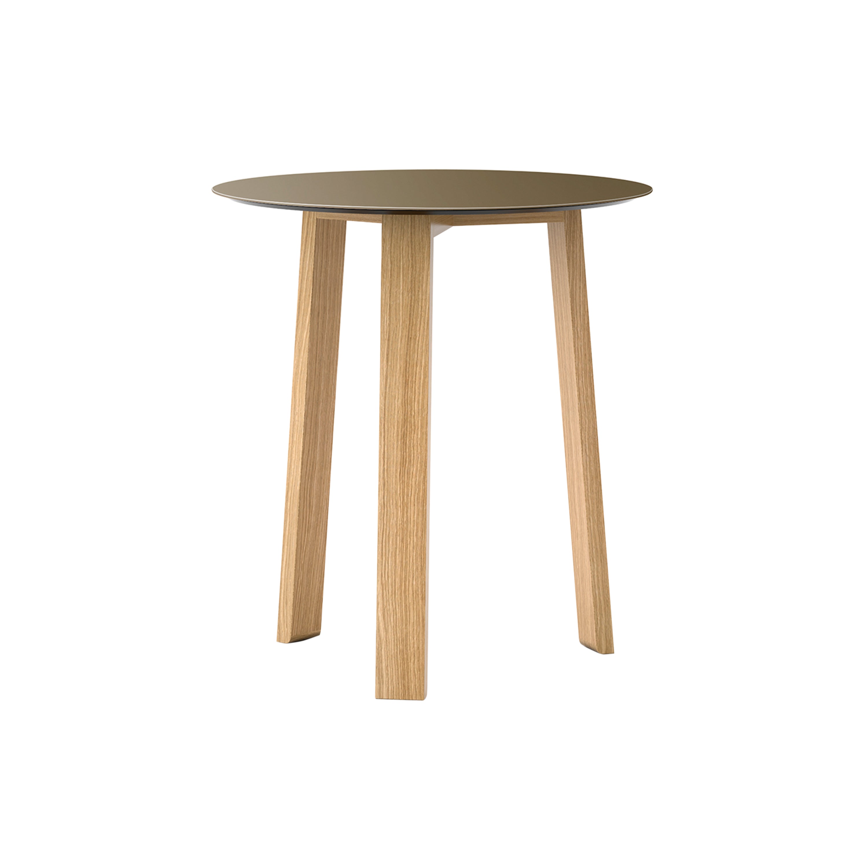 Stockholm Round Side Table: High + Bronze Anodised Aluminum + Whitened Oak