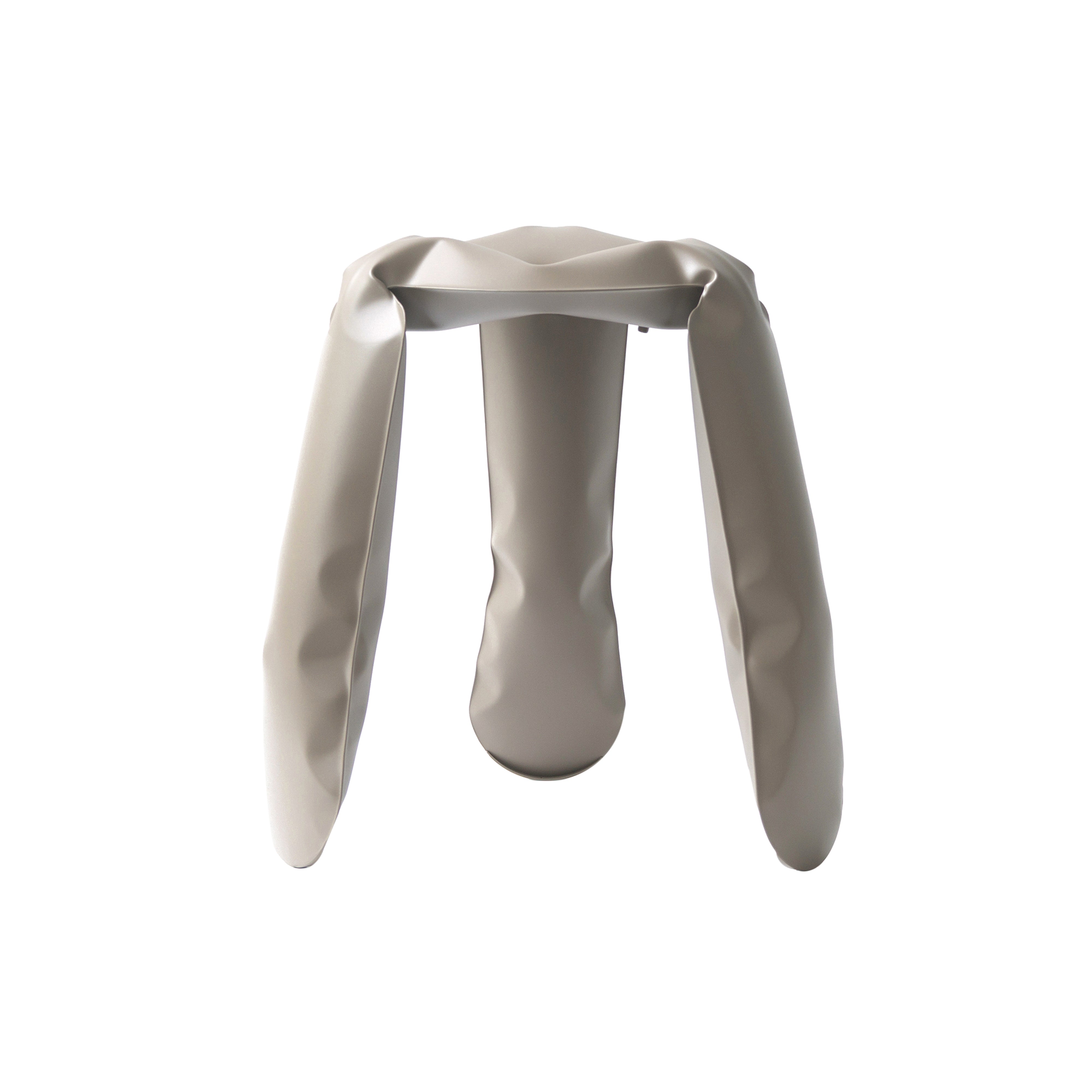 Plopp Stool Standard: Beige Grey Carbon Steel